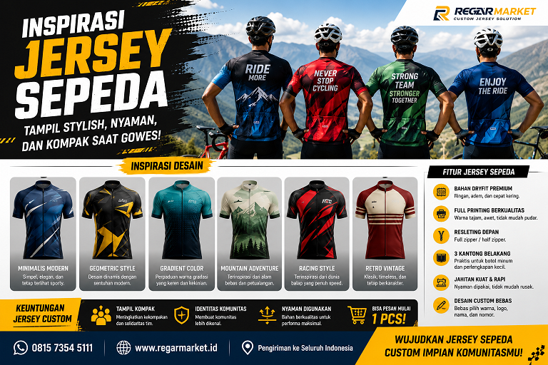 Inspirasi Jersey Sepeda Custom: Tampil Stylish, Nyaman, dan Kompak Saat Gowes