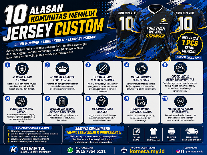 10 Alasan Komunitas Memilih Jersey Custom untuk Identitas yang Lebih Solid