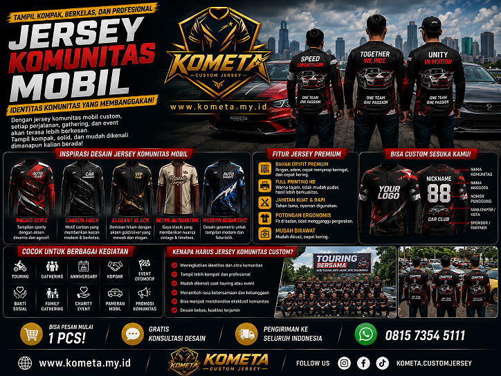 Inspirasi Jersey Komunitas Mobil: Tampil Kompak, Profesional, dan Berkelas